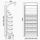Кондитерський стелаж торговий 1900*1200 мм ТИП 3, стелаж приставний, стелаж для кондитерки, стелаж для спецій, стелаж з секціями, фото 8