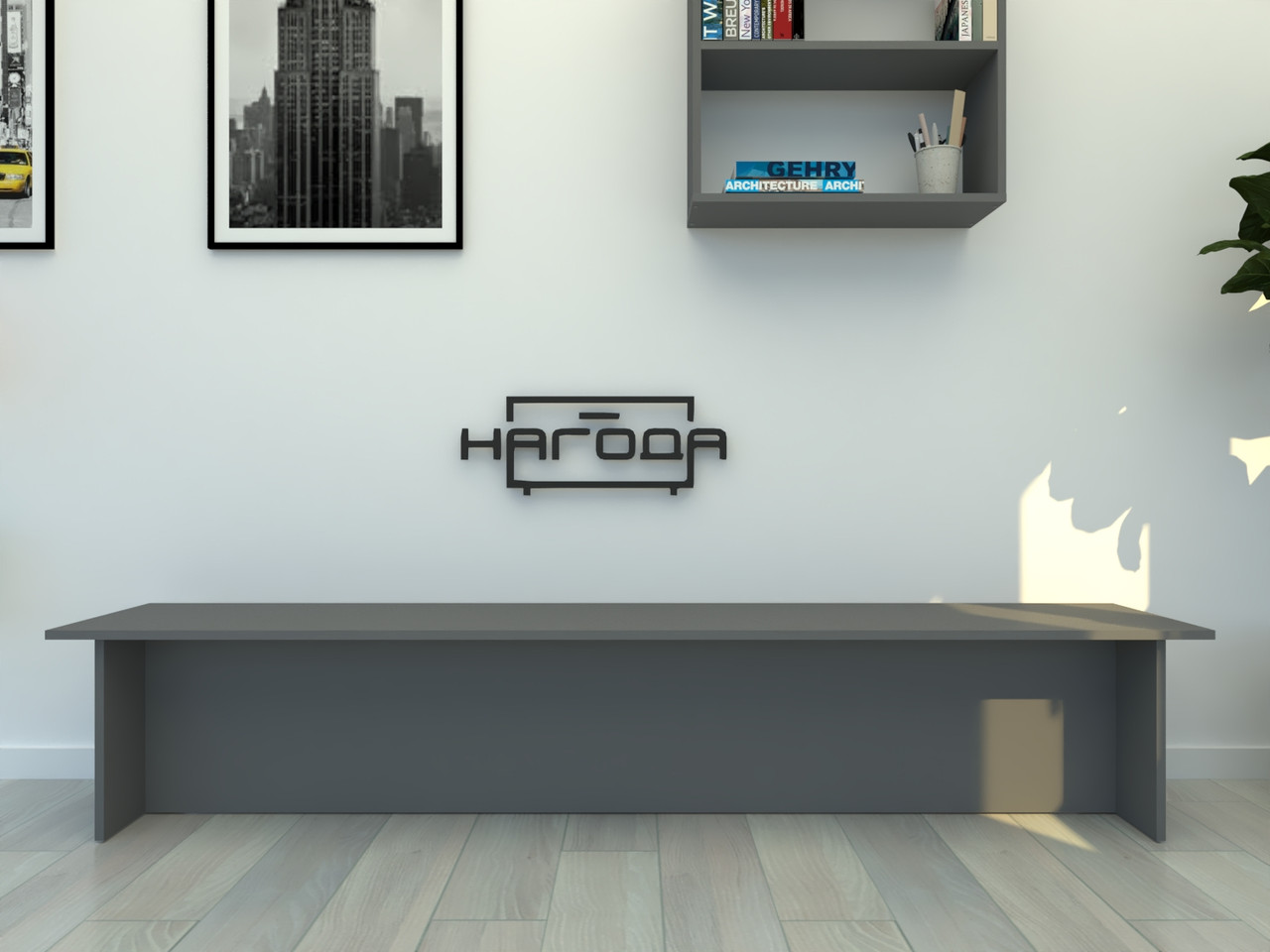 Лавка проста  с ЛДСП, колір Антрацит, фото 1