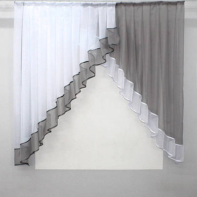 Кухонний комплект на карниз 1,5м. Колір сірий з білим. Код 023к 50-535