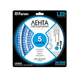 Світлодіодна стрічка Feron SANAN LS604 60SMD / м 12V IP65 синій, фото 4