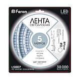 Світлодіодна стрічка Feron SANAN LS607 60SMD / м 12V IP65 білий, фото 4