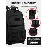 Рюкзак Тактичний на 40л штурмовий туристичний із системою MOLLE SK-263 Чорний великий, фото 7