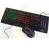 Клавіатура+мишка UKC з LED підсвічуванням від USB M-710, клавіатура ігрова з підсвічуванням LF-496 та мишкою, фото 2