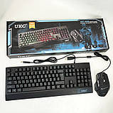 Клавіатура+мишка UKC з LED підсвічуванням від USB M-710, клавіатура ігрова з підсвічуванням LF-496 та мишкою, фото 7