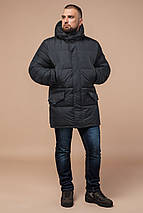 Графітова чоловіча зимова куртка великого розміру модель 3284 60 (5XL) 58 (4XL), фото 3