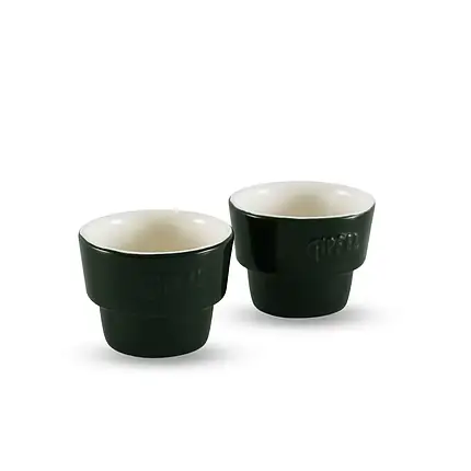 GIPFEL Набор MAJOLICA з 2 підставок для яєць 5х4, 5см. Колір: темно-зелений. Матеріал: жароміцна кераміка, фото 1