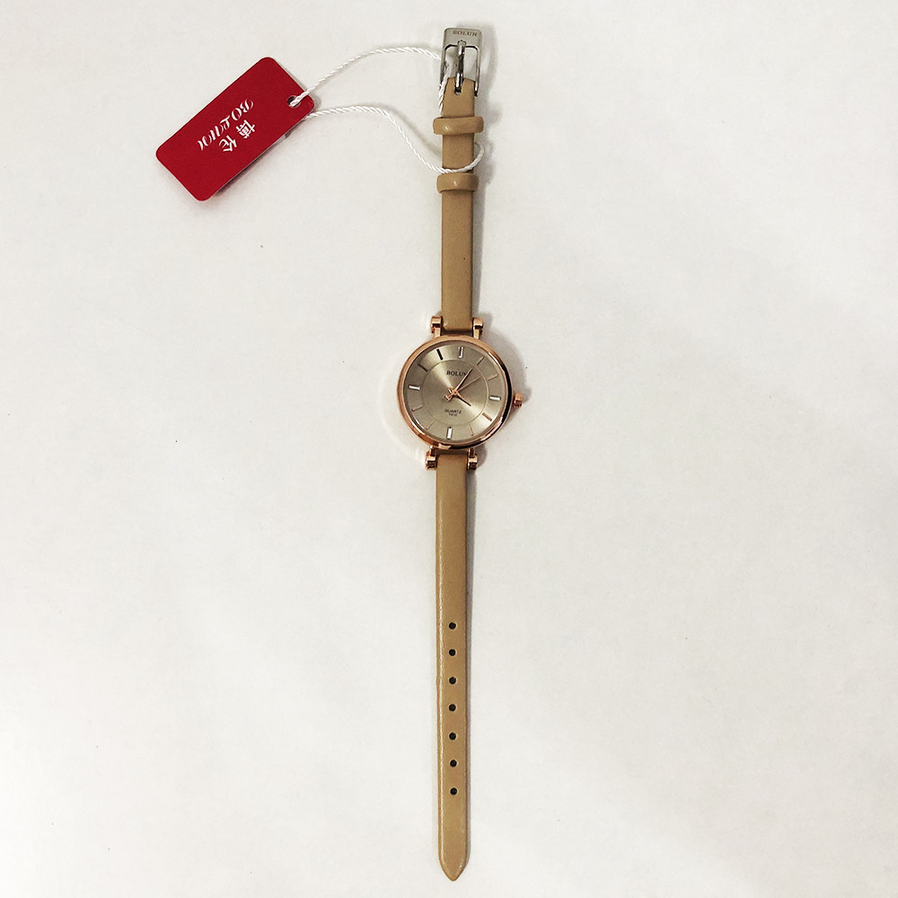 Стильні бежеві наручні годинники жіночі. З блискучим ремінцем. В чохлі. YM-521 модель 17477