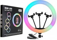 Кольцевая LED лампа RGB MJ36 36см 3 крепл.тел USB Разноцветная кольцевая светодиодная лампа