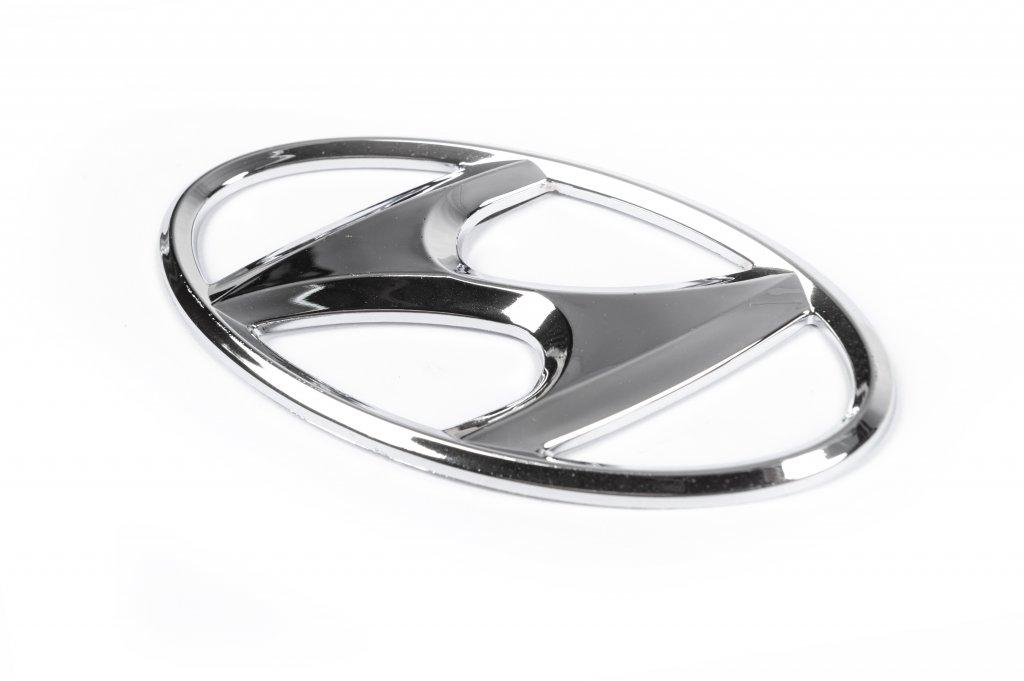 Емблема (самоклейка, 125 мм (65 мм) для Hyundai Elantra 2006-2011 рр