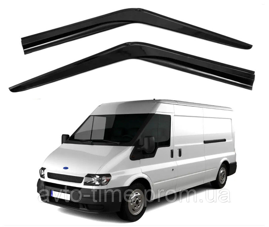 Дефлектори вітровики вікон Ford Transit 2000-2014 Г- подібний (скотч) Sunplex