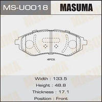Колодки тормозные передн CHEVROLET AVEO (T300) MASUMA (Masuma) (MSU0018)