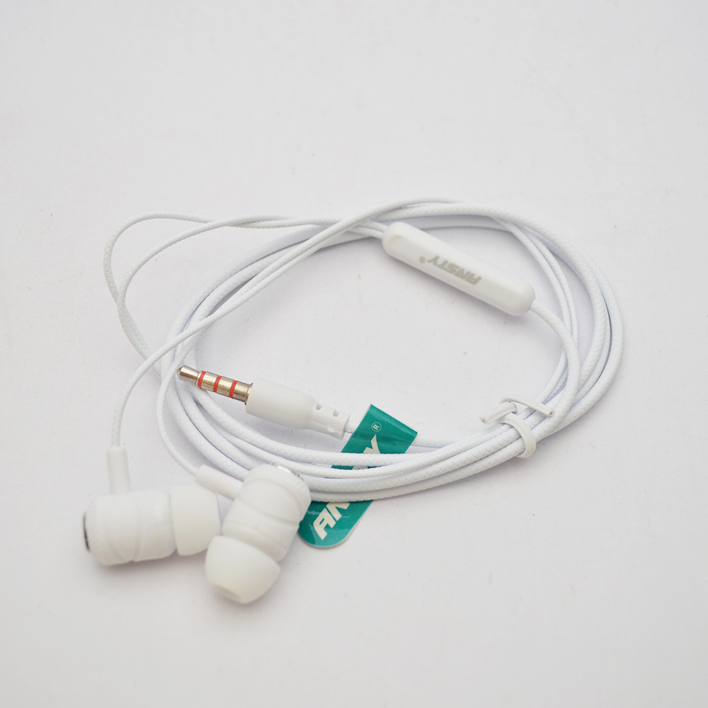 Провідні навушники з мікрофоном ANSTY E-015 3.5mm White, фото 3