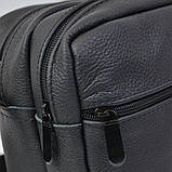 Сумка месенджер із натуральної шкіри, чоловіча велика сумка на 4 кишені з KH-251 чорною блискавкою, фото 7