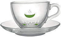 Чашка з блюдцем TOTTI Tea скляні, 200 мл