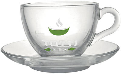 Чашка з блюдцем TOTTI Tea скляні, 200 мл