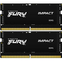 Модуль пам'яті для ноутбука SoDIMM DDR5 32GB (2x16GB) 5600 MHz Impact Black Kingston Fury (ex.HyperX