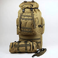 Тактический рюкзак 90л Койот с сумкой-органайзером на Molle (съемная)