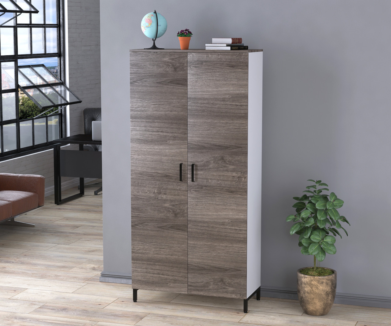 Шафа 2 дверна відкривна LT-900-1900 білий ТМ Loft design