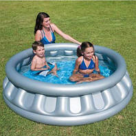Детский надувной бассейн на 512 л 152*43 см круглый Bestway, мягкий бассейн для детей речной для дома дачный