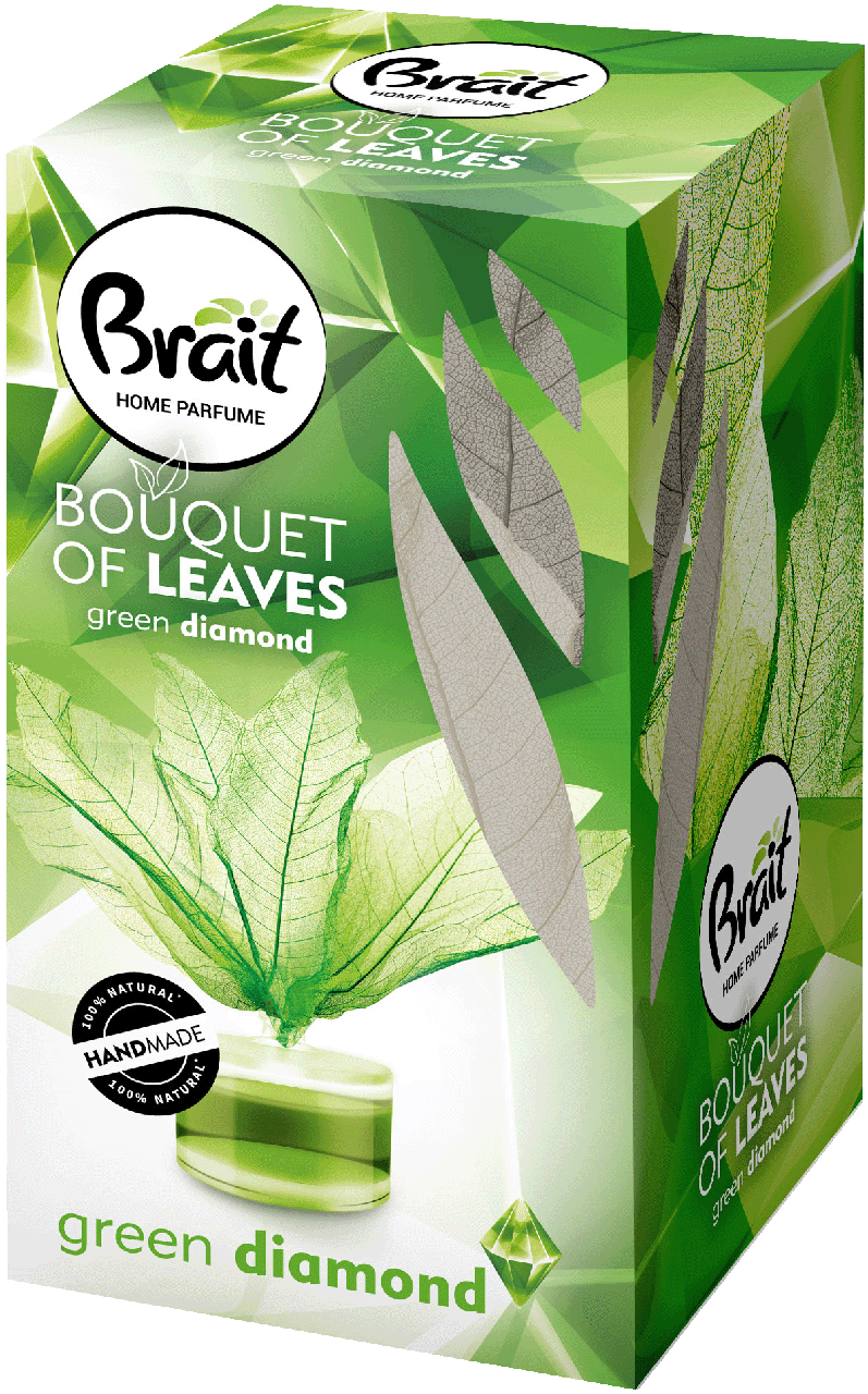 Освіжувач повітря листя  BRAIT green diamond, 50 мл