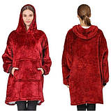 Толстовка плед з капюшоном і рукавами Huggle Hoodie оверсайз. QP-558 Колір: червоний, фото 11