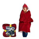 Толстовка плед з капюшоном і рукавами Huggle Hoodie оверсайз. QP-558 Колір: червоний, фото 10