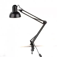 Лампа на струбцине для макияжа, маникюра, учёбы, офиса, салона LU-074-1800 черная TM LUMANO