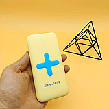 Power Bank AWEI P98K (Бездротова зарядка) 8000 mAh. JI-503 Колір: жовтий, фото 3