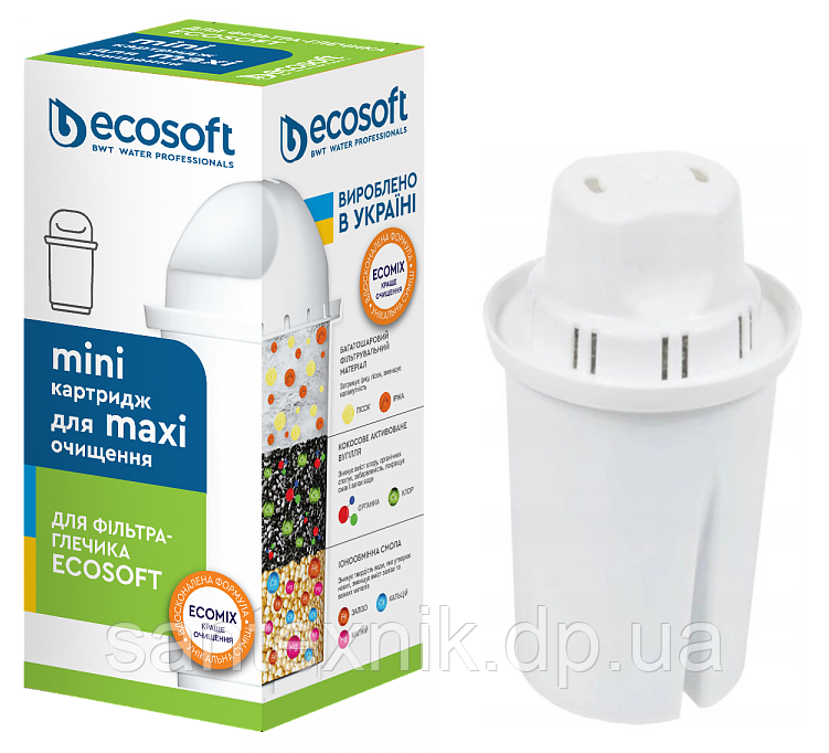 Покращений змінний картридж ECOSOFT до фільтрів-глечиків (CRVK4ECO)