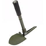 Складна лопата, туристична лопата для кемпінгу, міні лопата, саперна лопата Shovel Mini + чохол. WF-609 Колір: зелений, фото 3