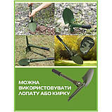 Складна лопата, туристична лопата для кемпінгу, міні лопата, саперна лопата Shovel Mini + чохол. WF-609 Колір: зелений, фото 7