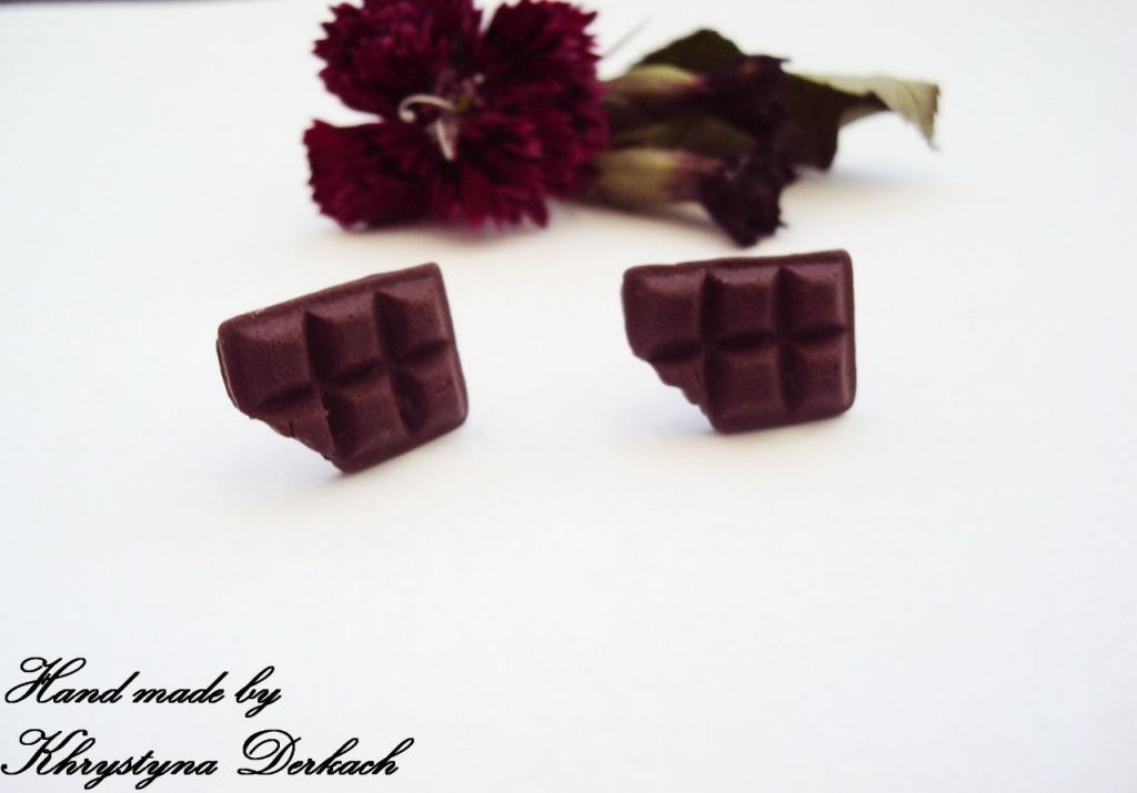 Сережки Шоколадка Hand made, фото 1