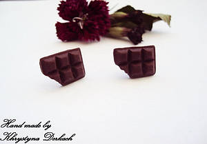 Сережки Шоколадка Hand made