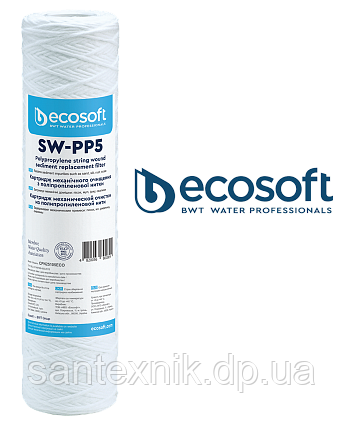 Картридж (5мк) із поліпропіленової нитки Ecosoft 2.5"x10" 5 мкм (CPN25105ECO), фото 1