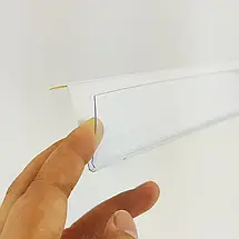 Цінникотримач L прозорий універсальний для полиць 950*39 мм, прозорий скотч, Поличковий цінникотримач (1315), фото 2