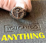 Перстень військова розвідка срібний 925 проби сова з мечем, фото 3