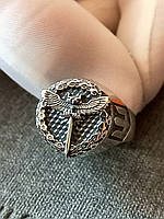 Перстень военная разведка серебряный 925 пробы сова с мечом