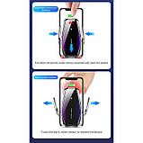 Автомобільний тримач S7 для телефону з бездротовим швидким заряджання flying wings. FM-153 Колір: срібний, фото 8