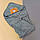 Дитячий рушник з капюшоном сірий з вишивкою, фото 3