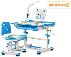 Комплект парта та стільчик Evo-Kids BD-04 XL 80 см Teddy (з лампою і підставкою), 4 кольори