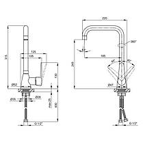 Змішувач для кухні Lidz Nicole 014F1 (k35) LDNIC014F1CRM22010 Chrome, фото 2