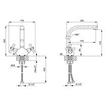 Смеситель для кухни Lidz Lamb 276F двухвентильный LDLAM276FCRM22019 Chrome, фото 2
