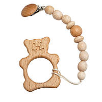 Гризунець-держатель, детская игрушка Jooki "Медвежонок" деревянная.
