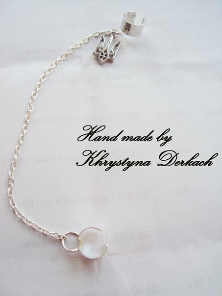 Каф на вухо тризуб герб тризуб каф сережки, фото 1