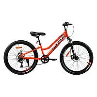 Велосипед Спортивный для подростка рост 120-135 см 24 дюйма Corso Optima Красный