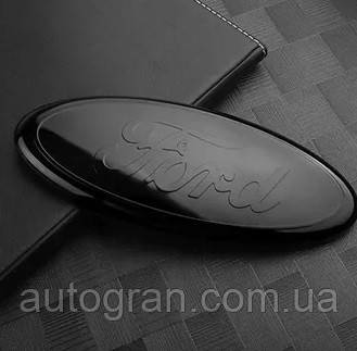 Емблема решітки радіатора та багажника Ford 115мм*45мм чорна, фото 1