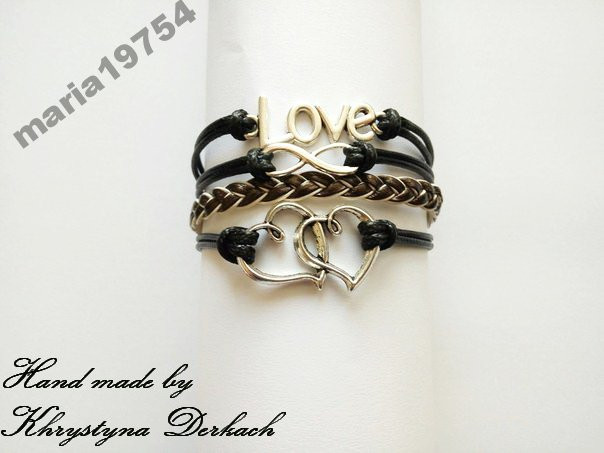 Браслет INFINITY нескінченність серце LOVE, фото 1