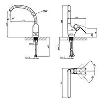 Змішувач для кухні Lidz Anny 007F (k40) LDANN007FCRM35122 Chrome, фото 2