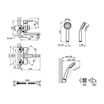 Змішувач для ванни Lidz Nicole 006 з поворотним виливом (з душовим гарнітуром) (k35) LDNIC006BLA35180 Black, фото 2