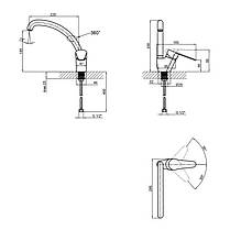 Змішувач для кухні Lidz Nicole 008F (k35) LDNIC008FBLA35181 Black, фото 2